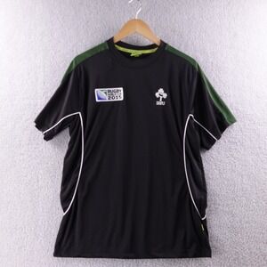 Ireland Rugby World Cup 2015 Jersey Men's Large Black Green White Sportfolio